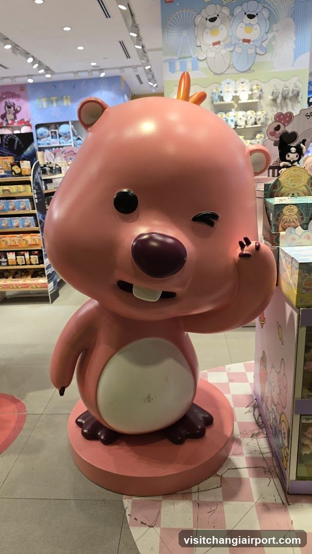 Pink Beaver Statue in Store Interior