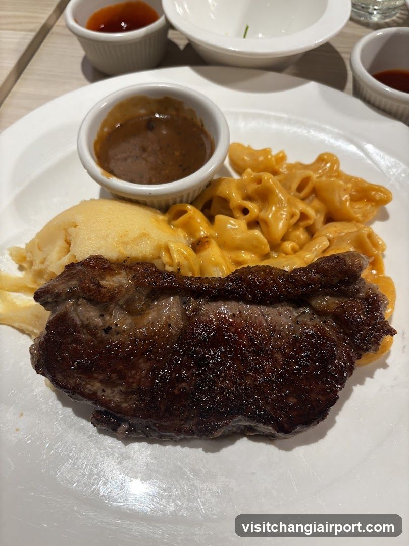 Steak with Macaroni and Cheese