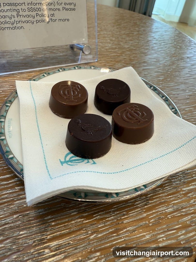 Chocolate samples on a napkin
