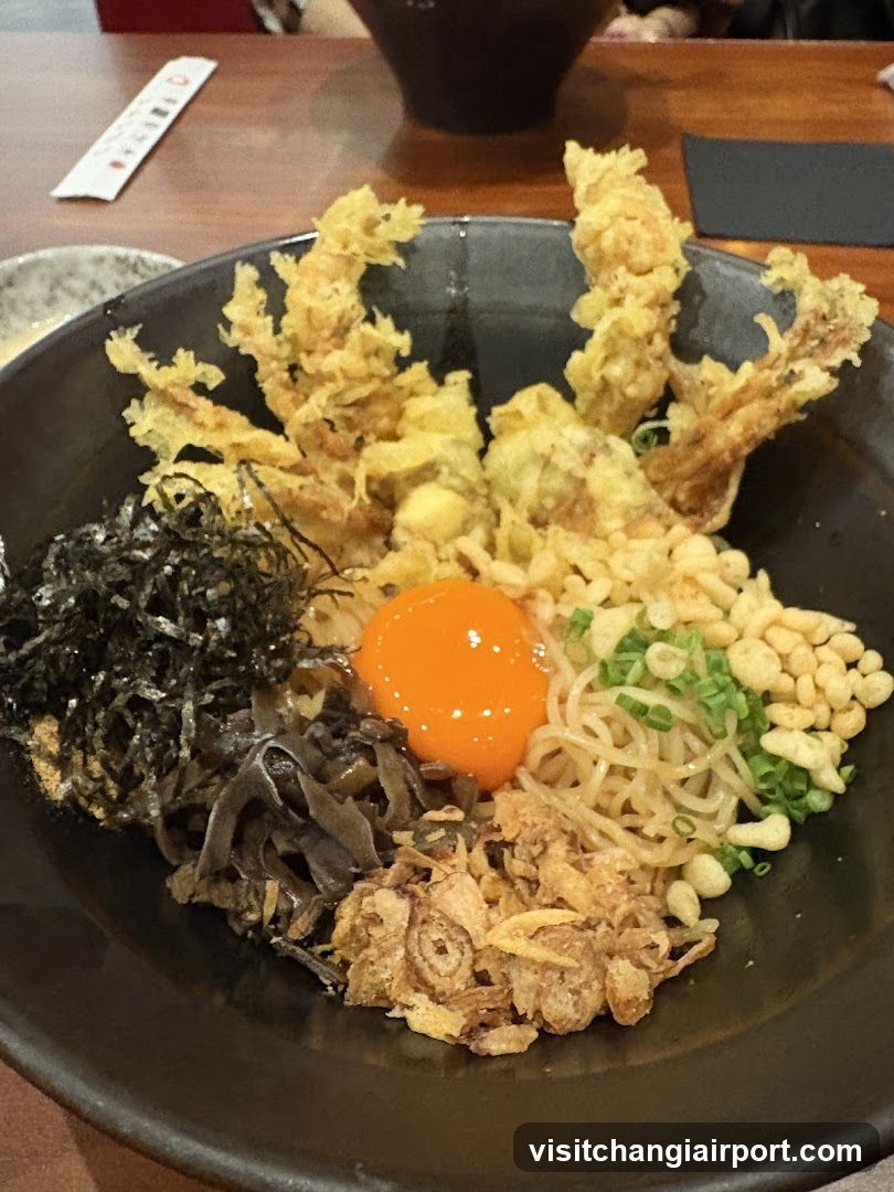 Ramen Bowl with Tempura and Egg Yolk