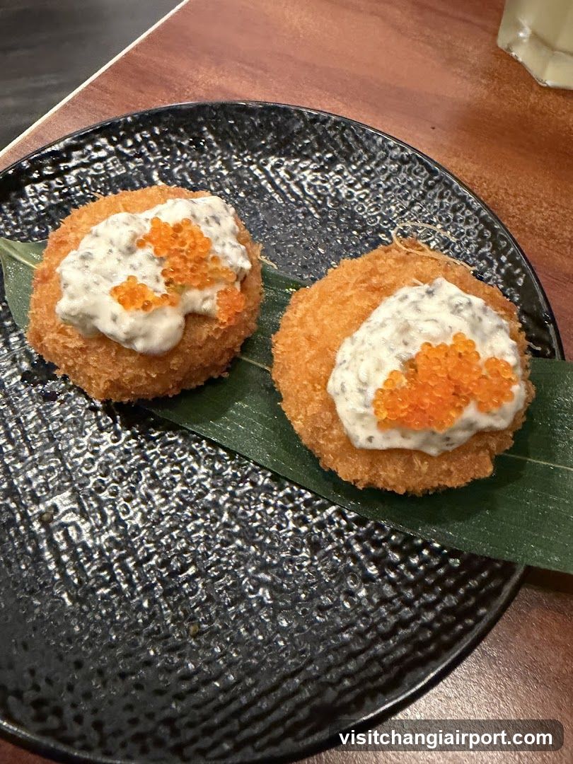 Crispy Croquettes with Caviar and Cream Sauce