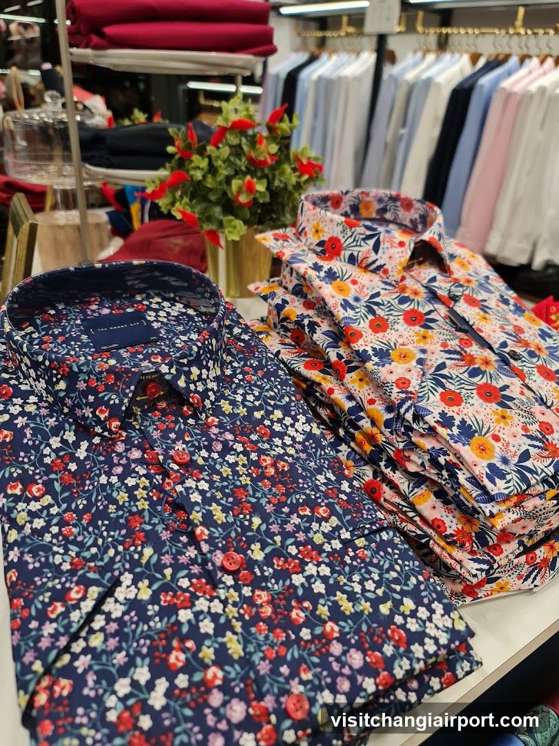Floral Shirt Display in Store
