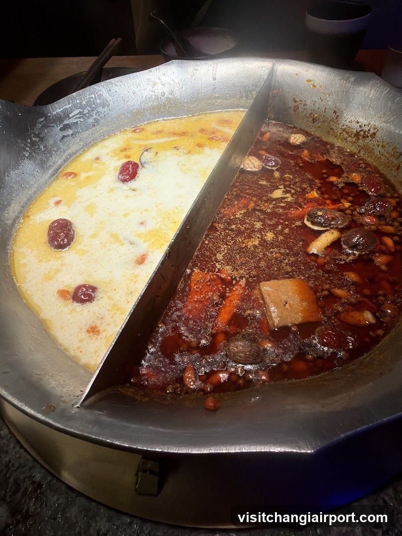 Spicy and Mild Hot Pot