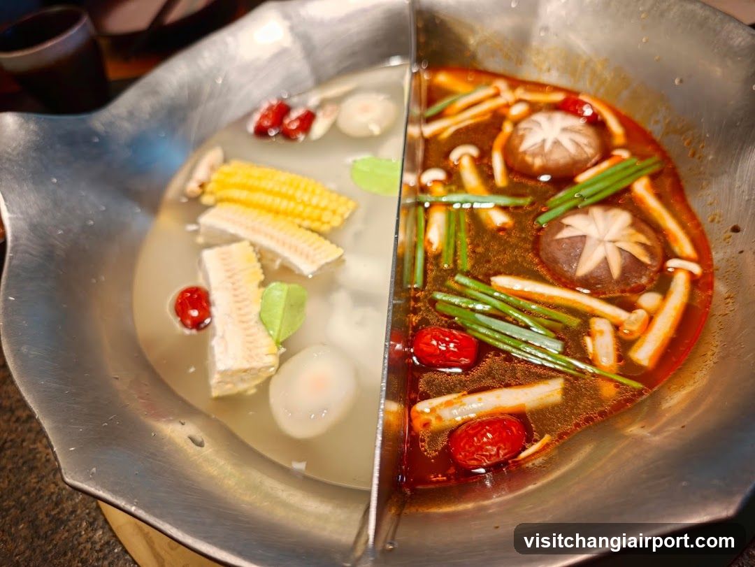 Split Hot Pot with Vegetables and Spices