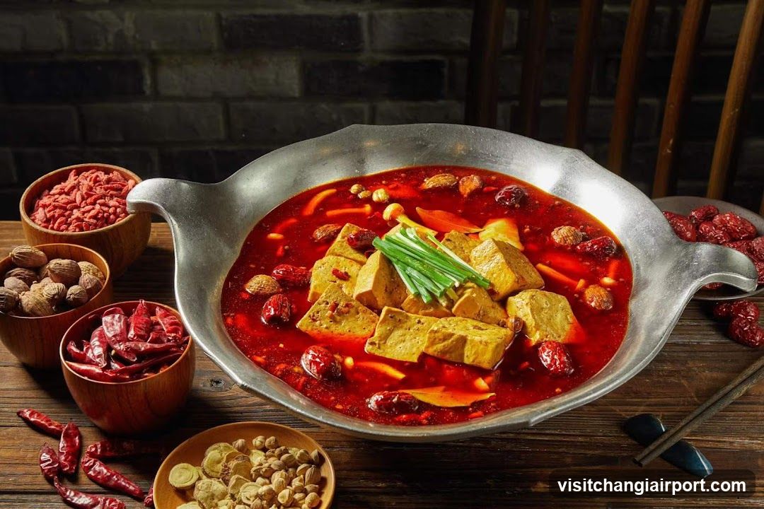 Spicy Tofu Hot Pot with Ingredients