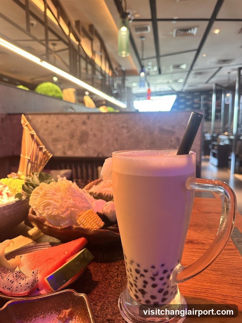 Bubble Tea and Fruit Platter
