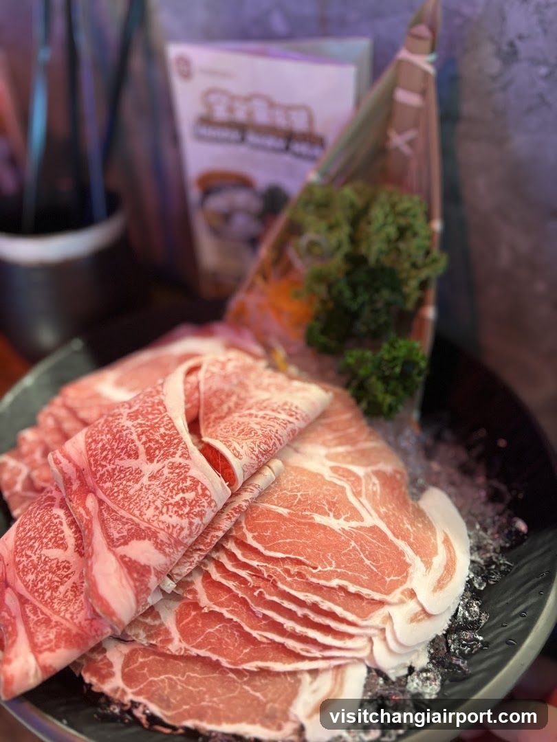 Sliced Meat Platter with Ice and Garnish