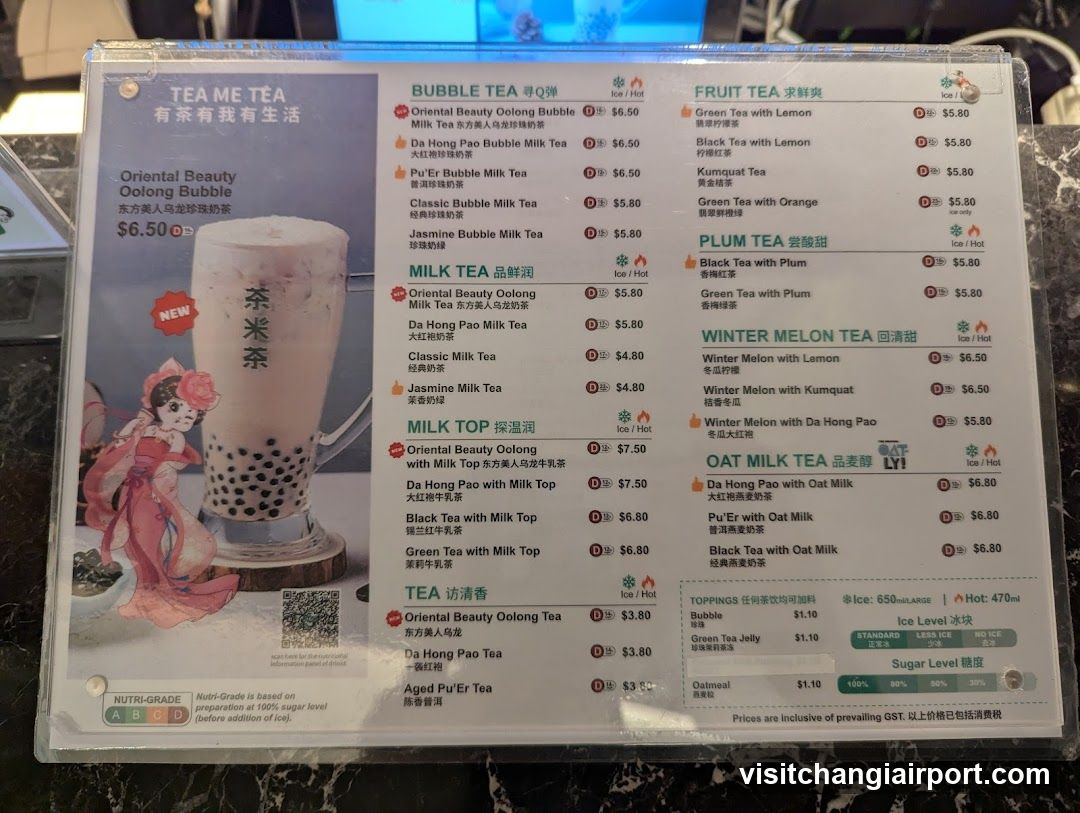 TEA ME TEA Menu Board