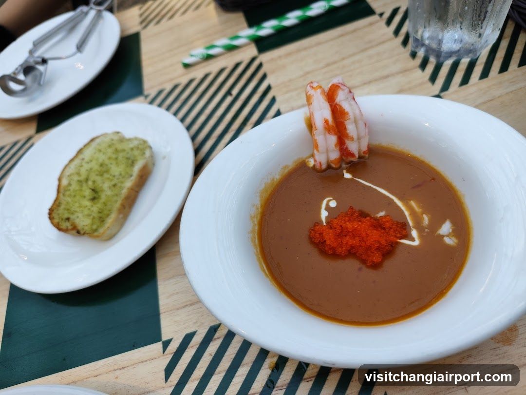 Soup and Garlic Bread