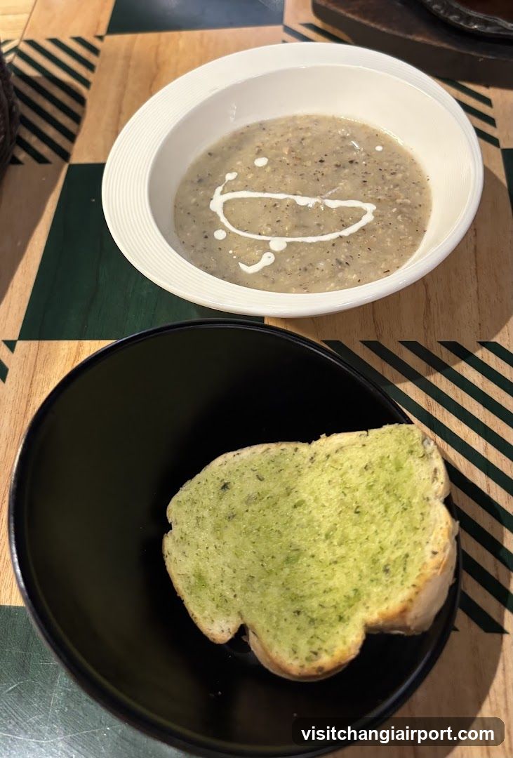 Soup and Garlic Bread