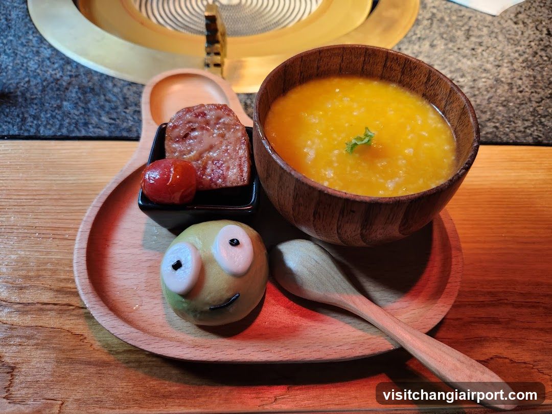 Bowl of porridge with side dishes