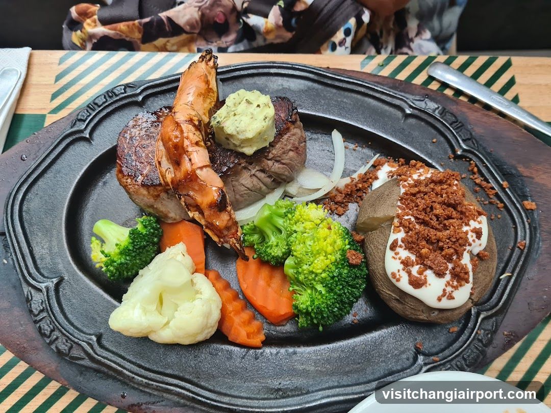 Steak and Shrimp Platter with Vegetables