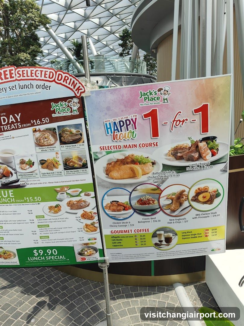 Jack's Place Lunch Menu Display