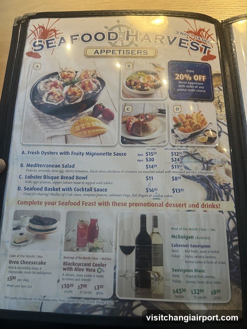 Seafood Harvest Appetisers Menu