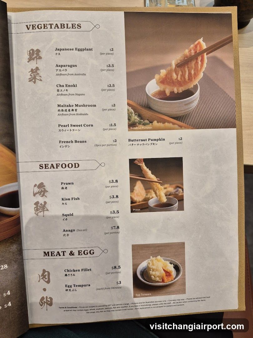 Japanese Restaurant Menu Page