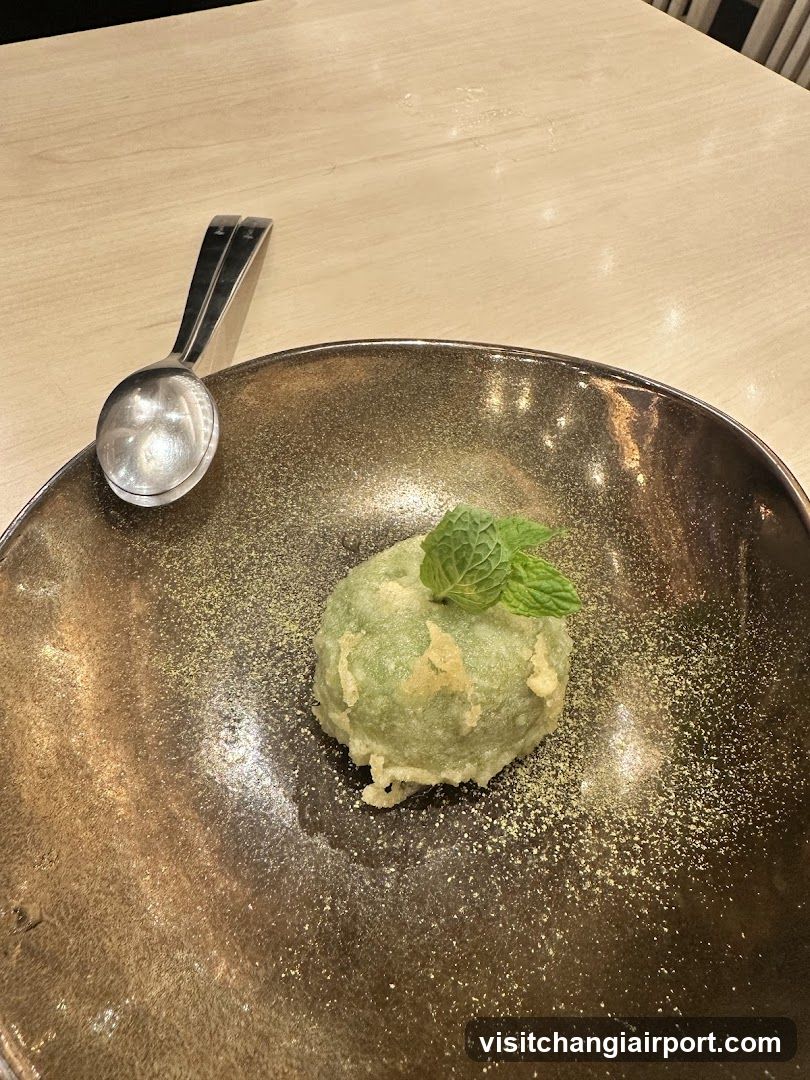 Matcha Dessert with Mint Garnish