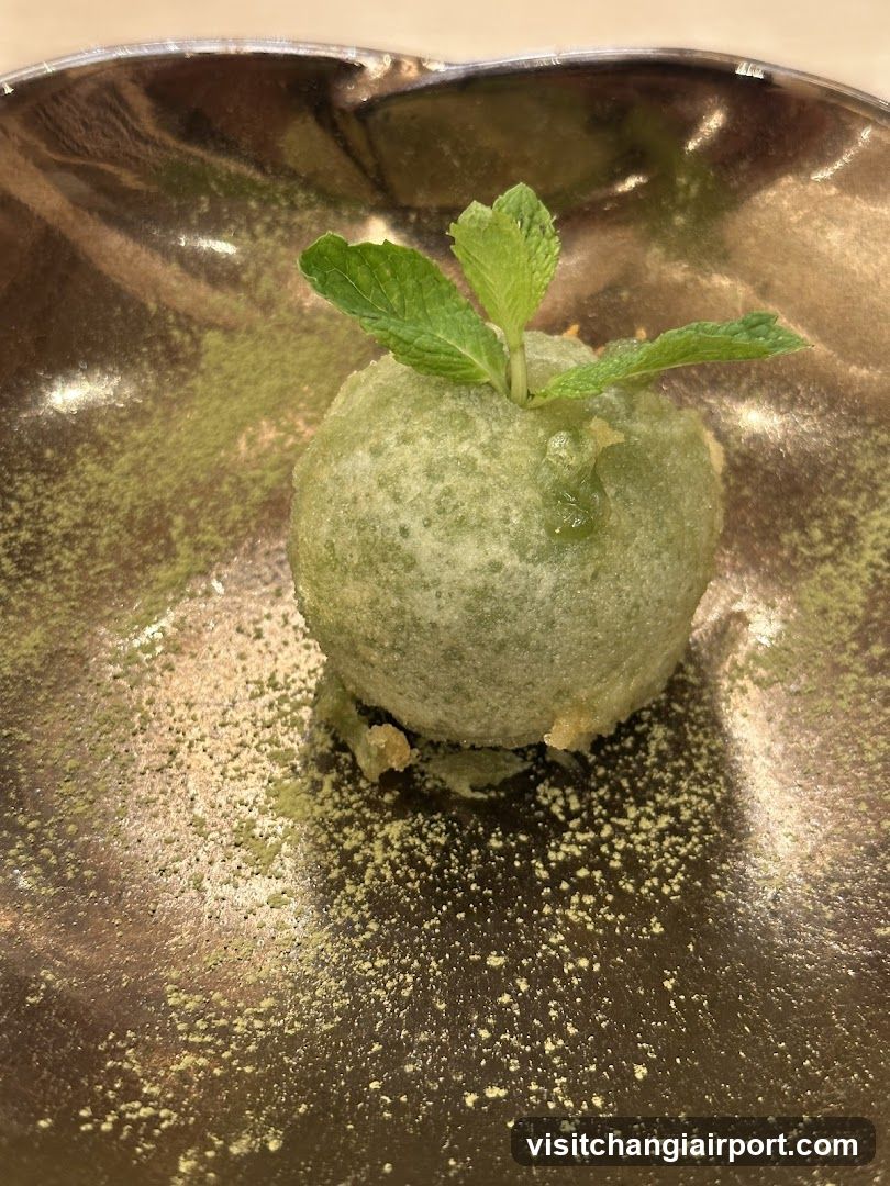 Matcha Dessert with Mint Garnish