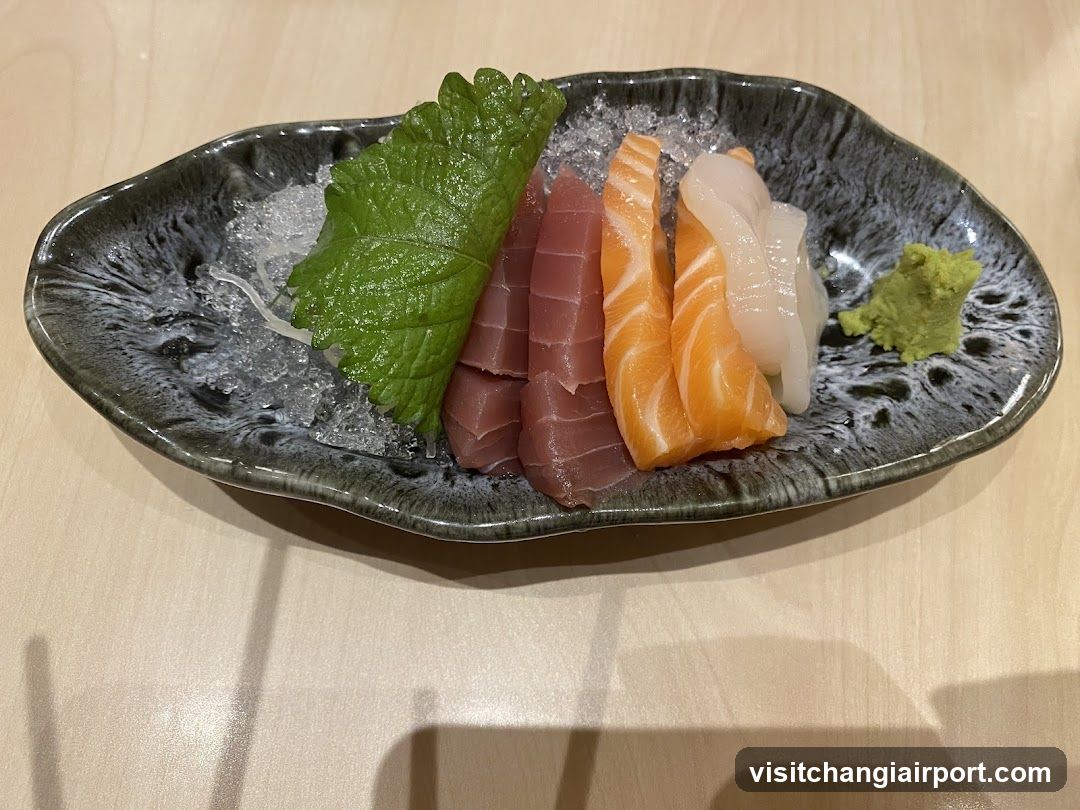 Sashimi Platter with Ice and Wasabi