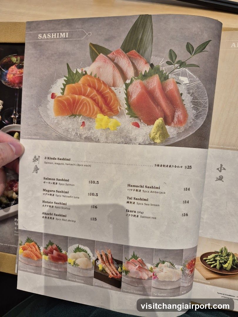 Sashimi Menu Page
