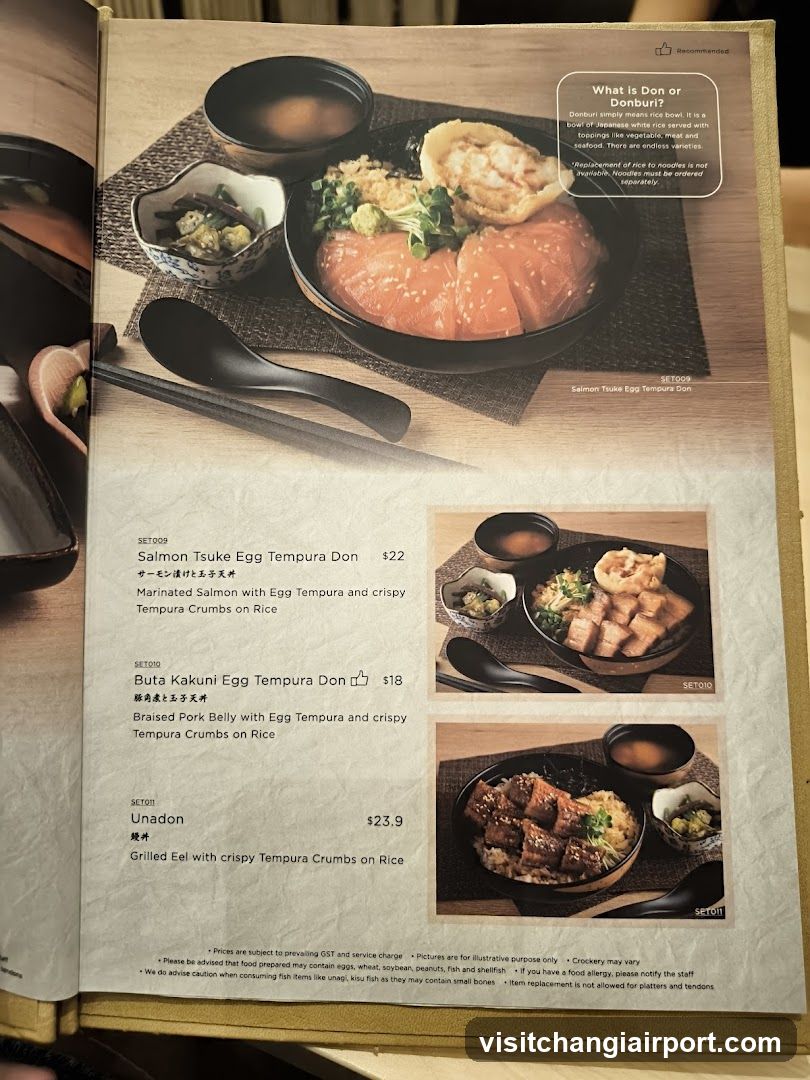 Salmon Tsuke Egg Tempura Don Menu Page