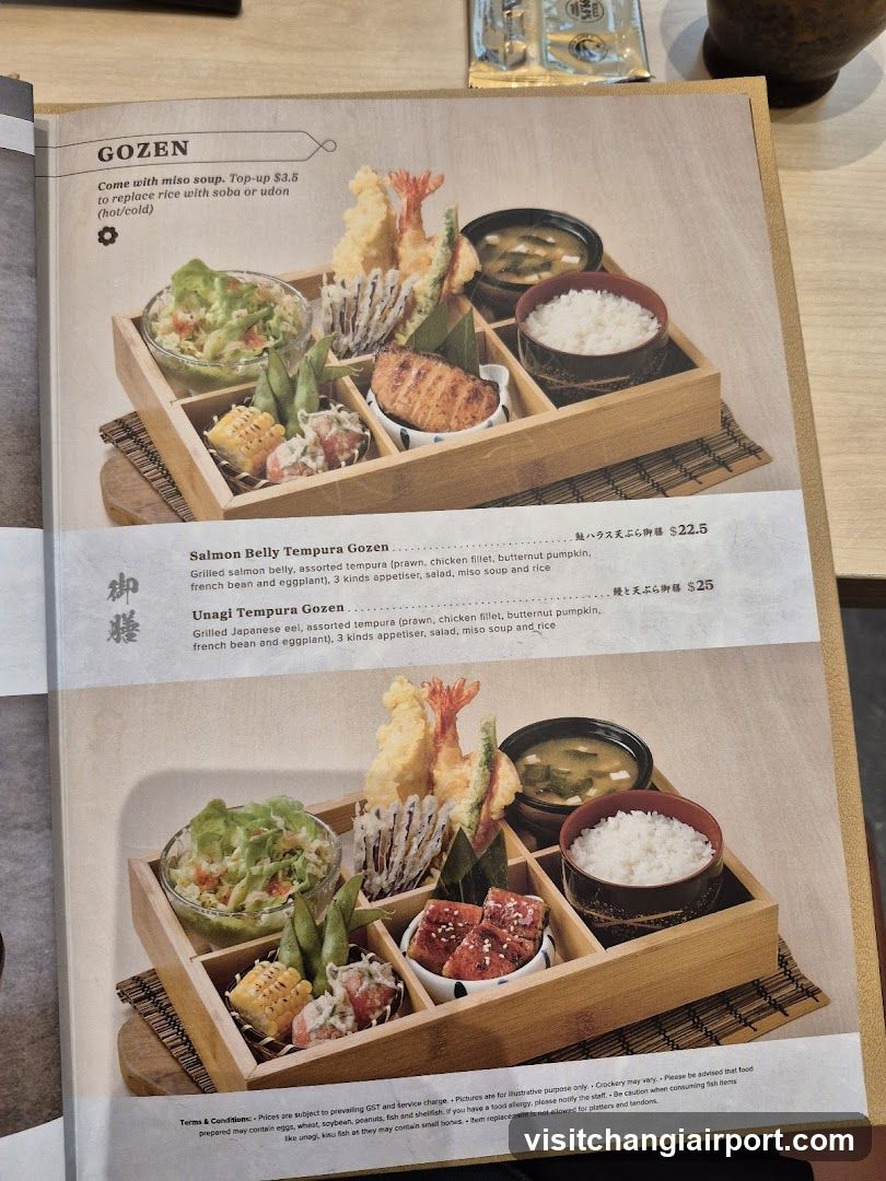 Gozen Menu Page