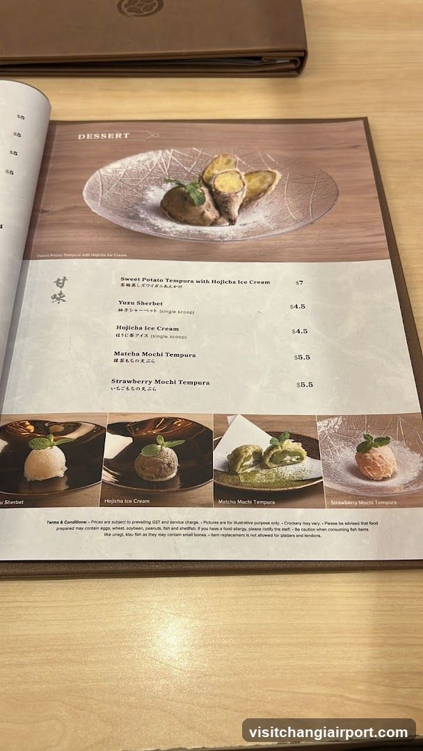 Dessert Menu Page