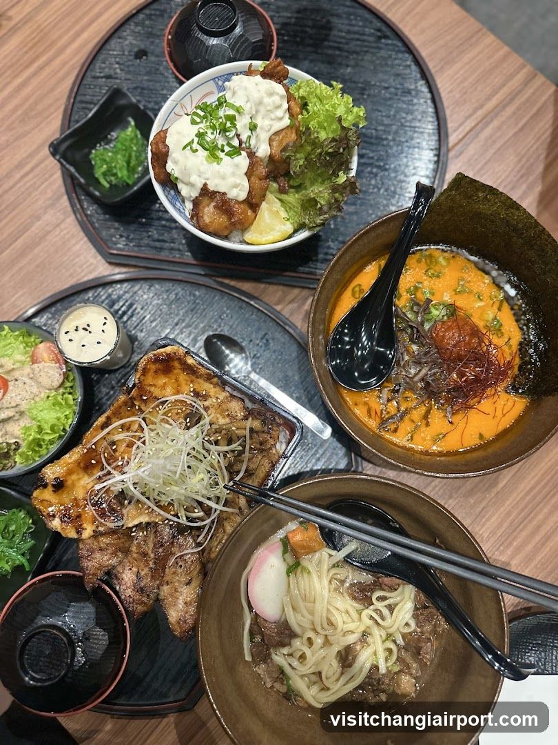 Japanese-style meal spread