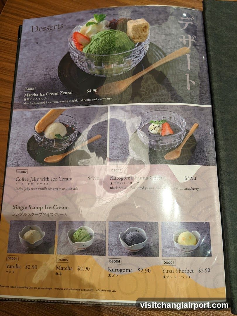 Desserts Menu Page
