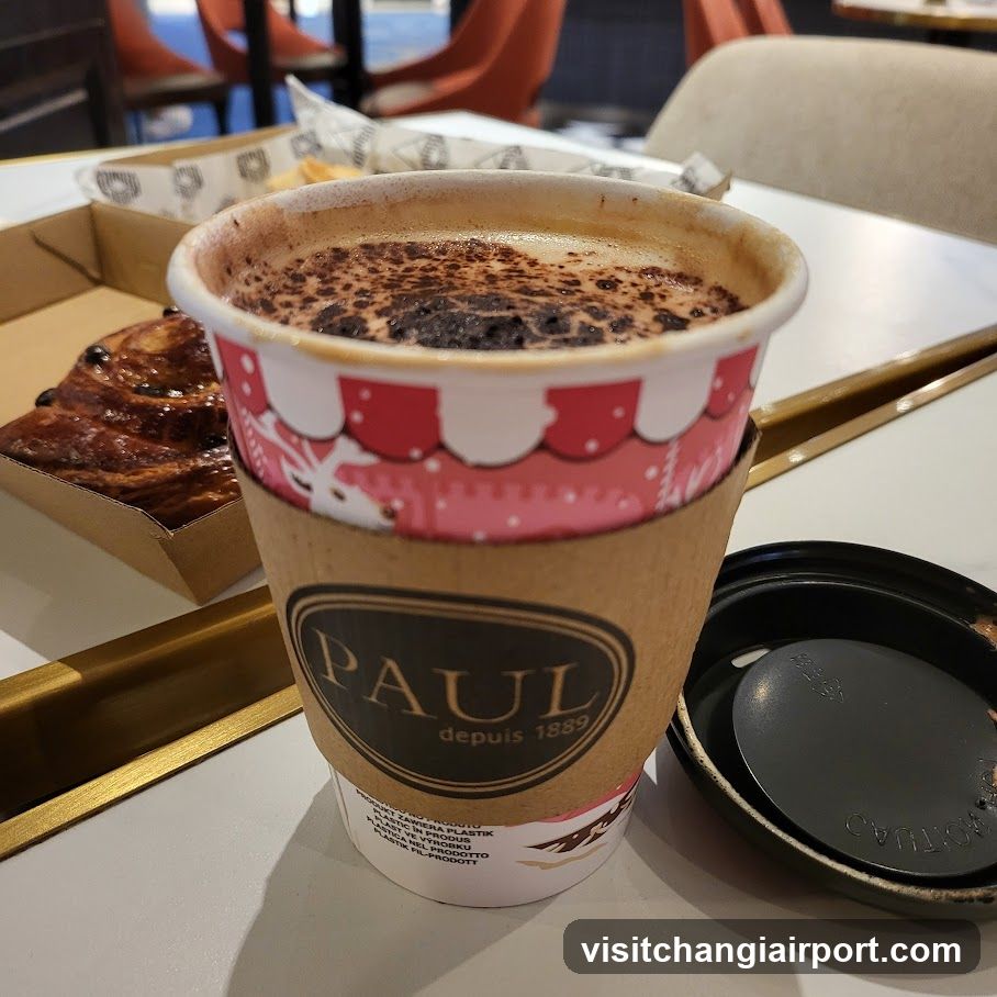 Paul Coffee Cup and Pastry