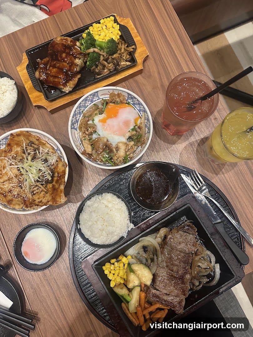 Japanese-style meal spread