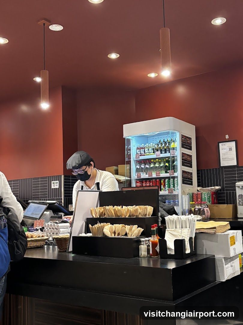 Interior of a cafe or restaurant counter area