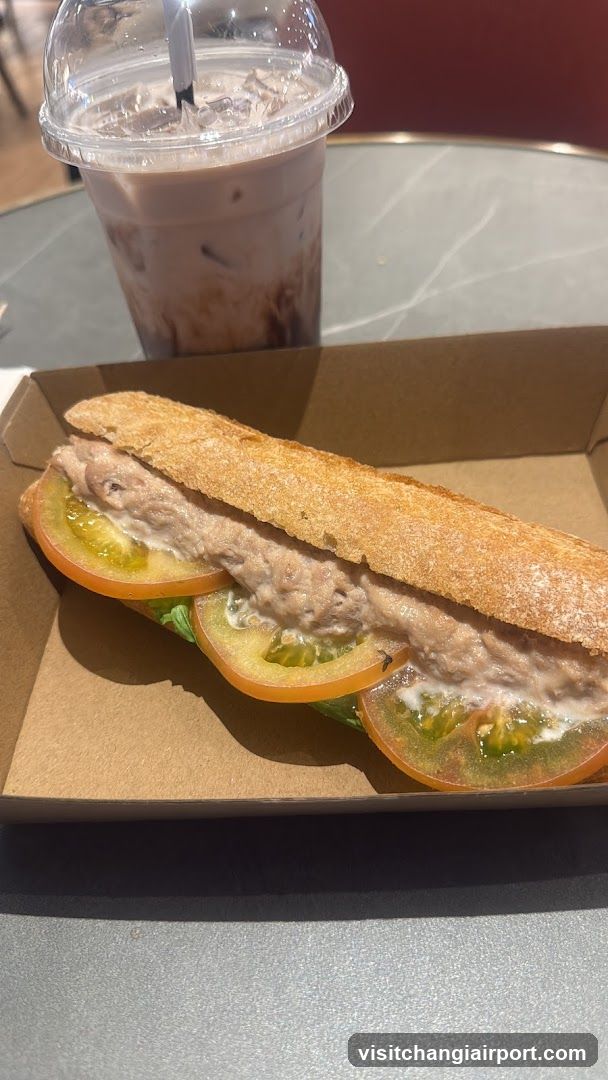 Tuna Sandwich with Tomatoes and Iced Coffee