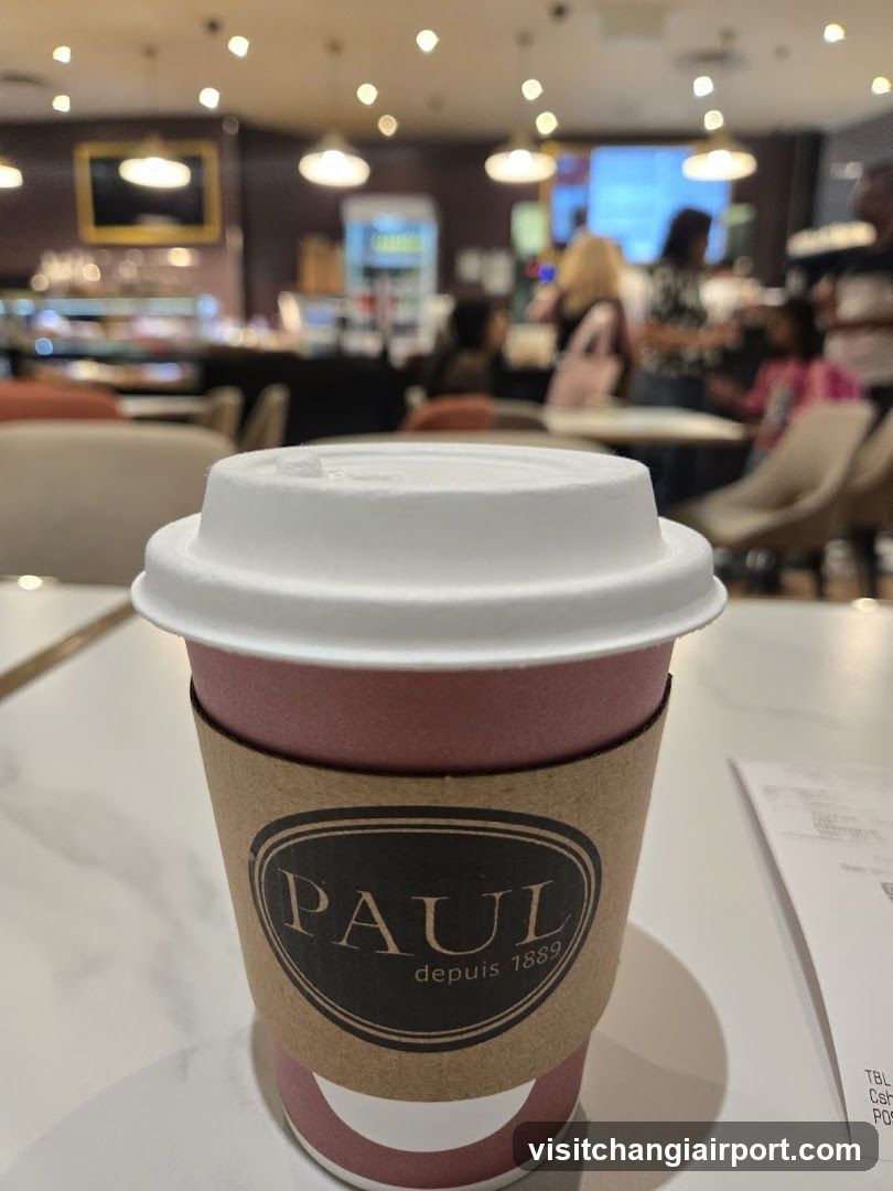Paul Coffee Cup in Cafe Interior