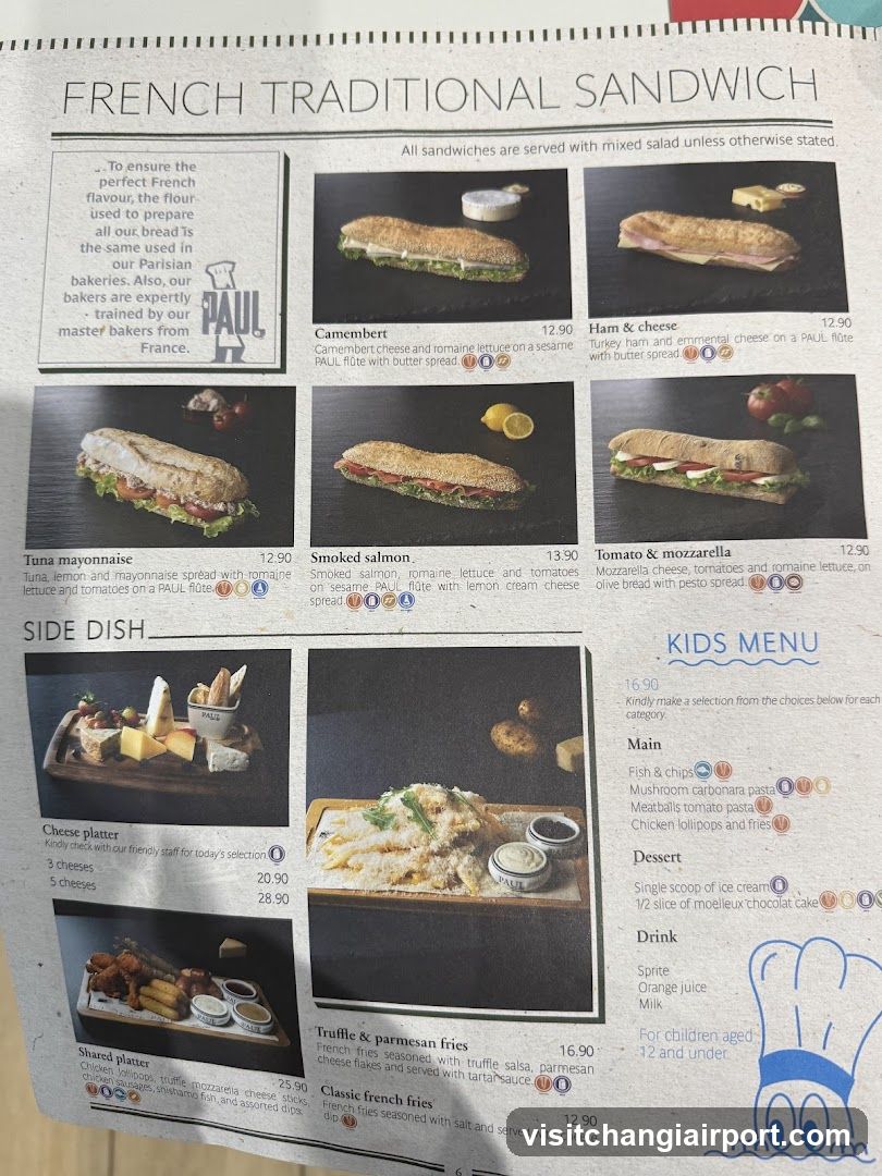 French Traditional Sandwich Menu