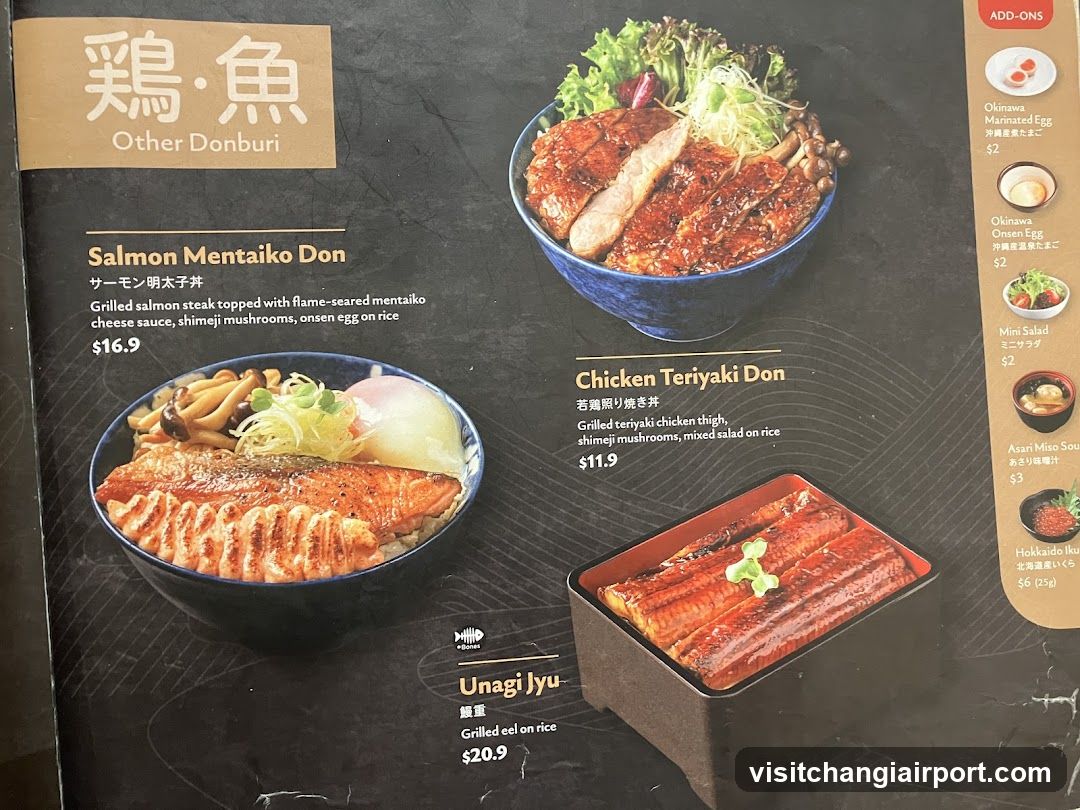 Japanese Donburi Menu Page