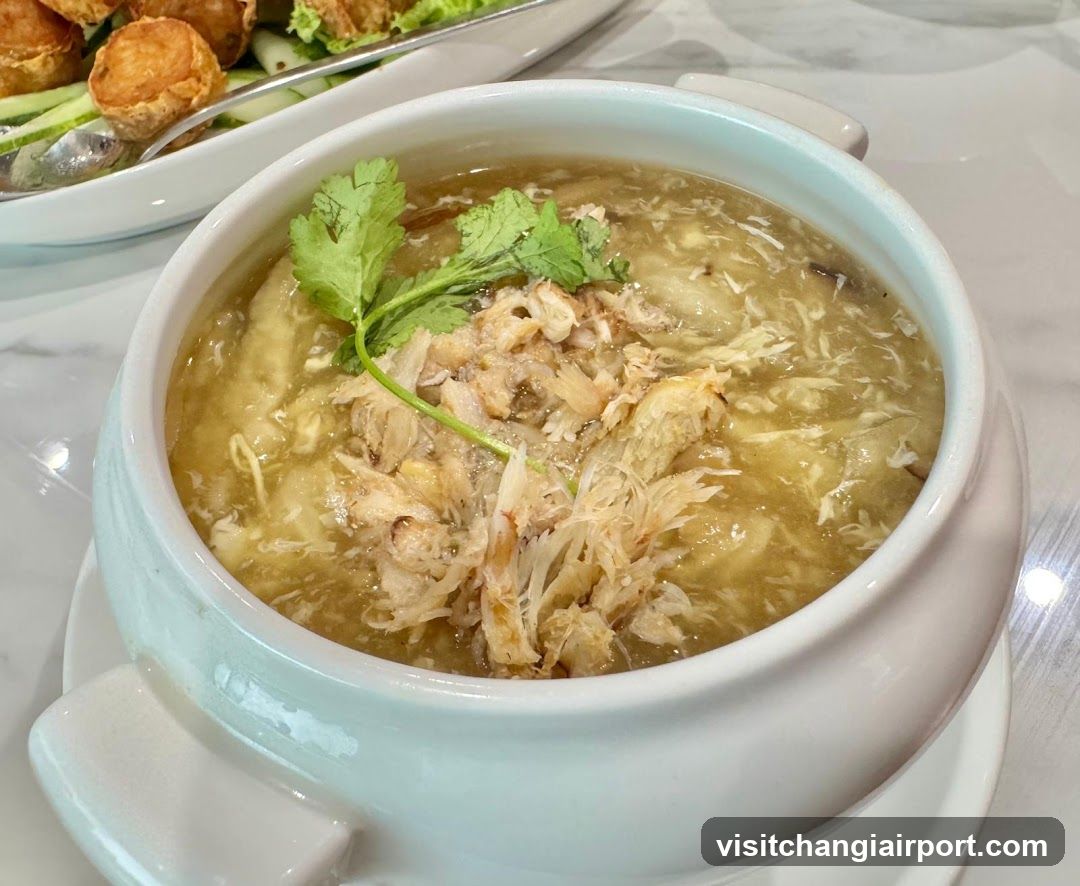 Soup with Shredded Meat and Cilantro