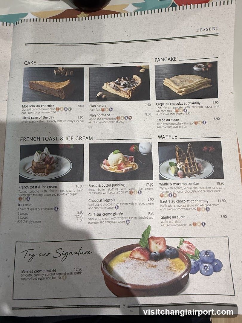 Dessert Menu Page