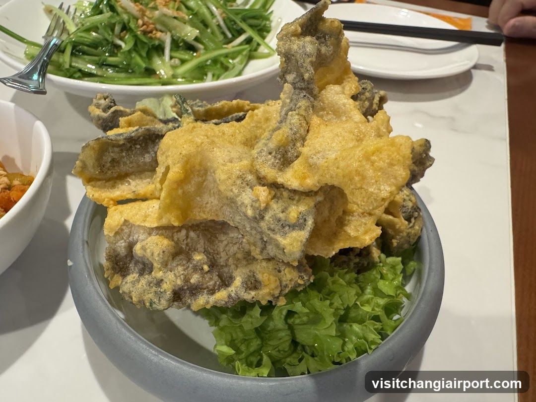 Fried Fish with Lettuce Garnish