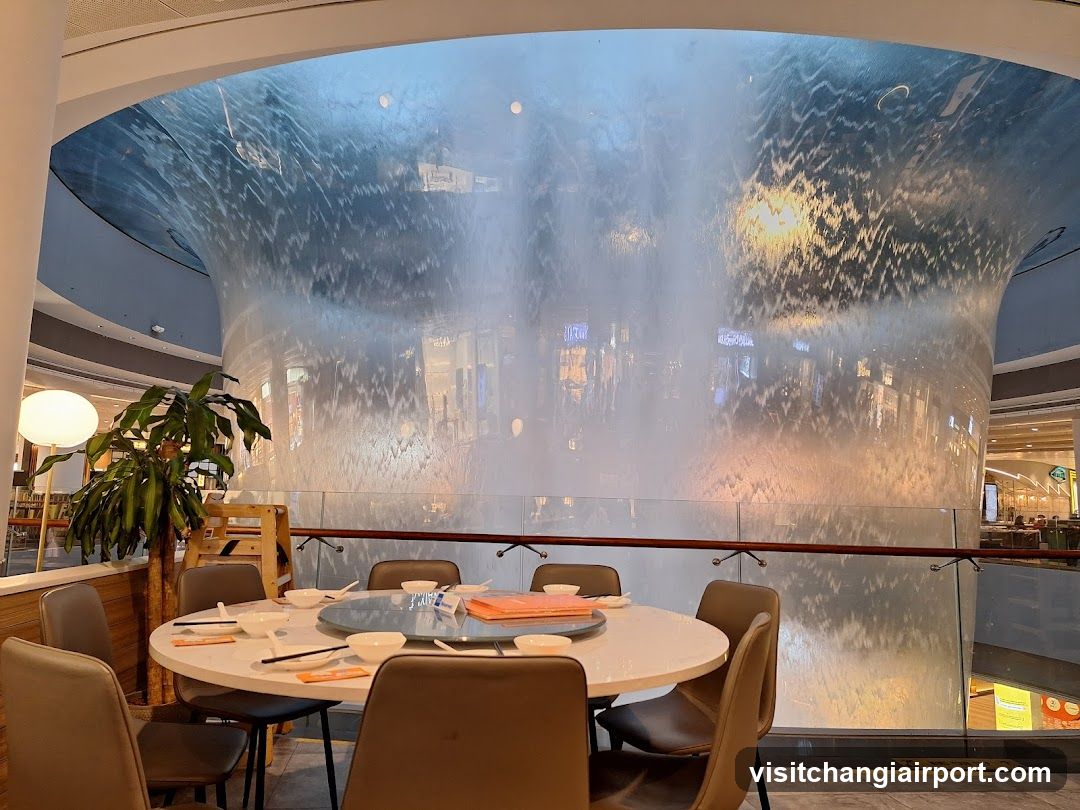 Dining Area with Water Feature Wall