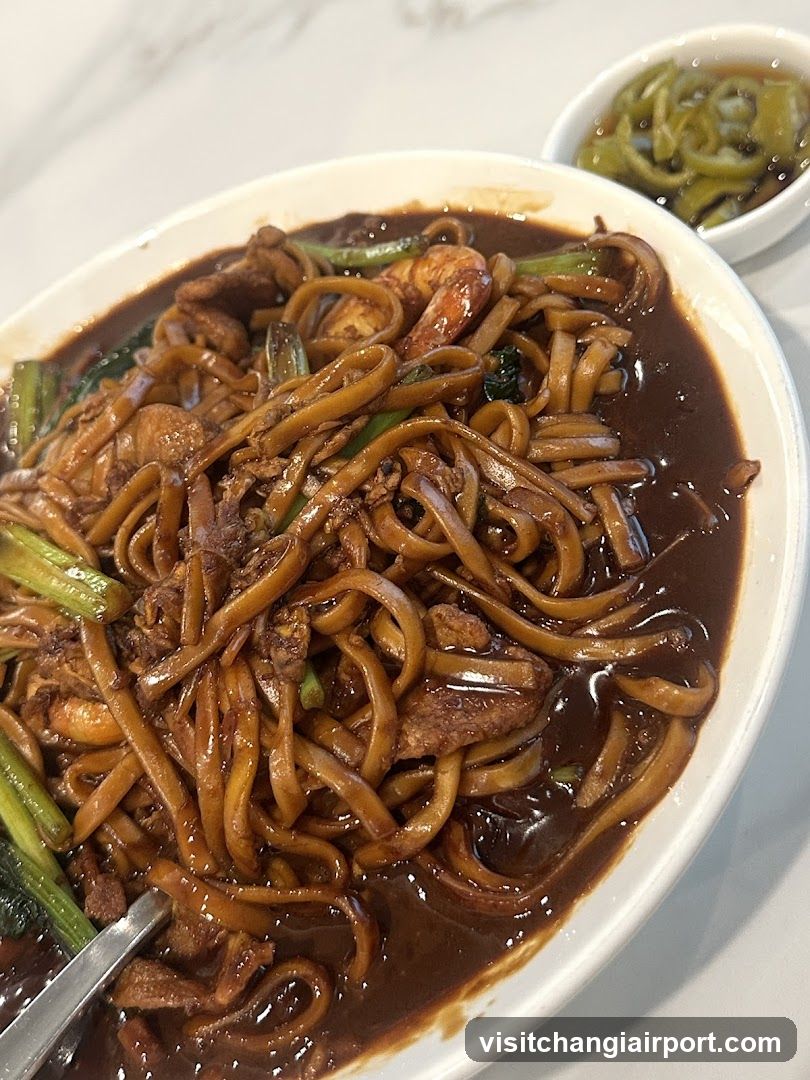 Noodle Dish with Sauce and Pickles