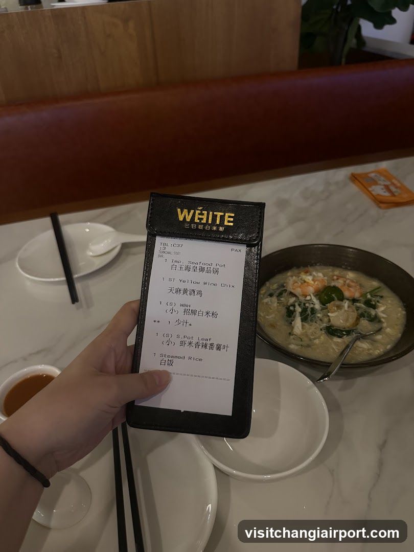 Dining Table with Menu and Soup