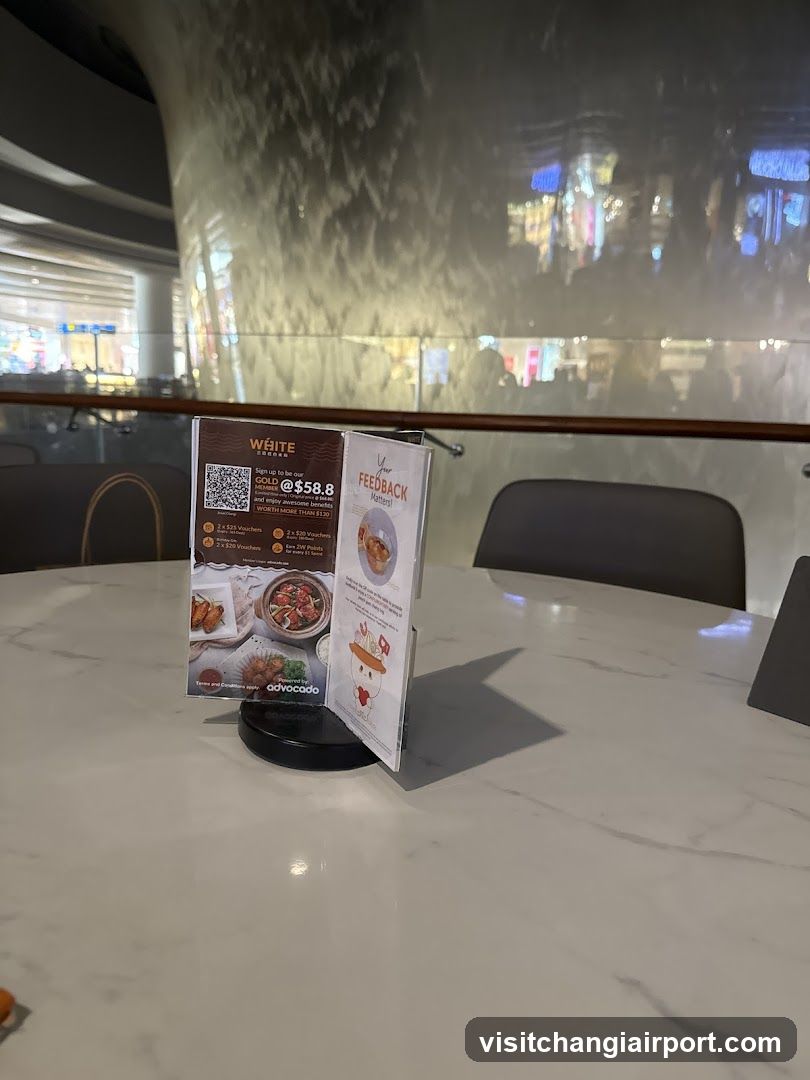 Restaurant Table with Menu Stand