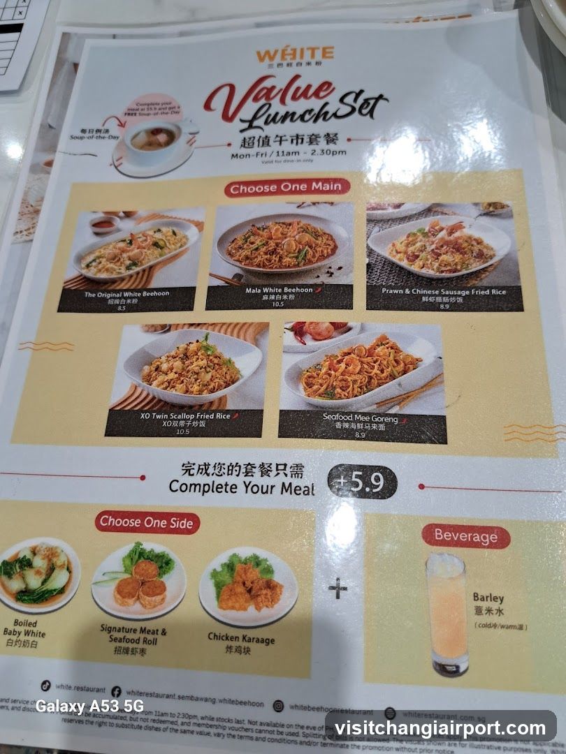 White Restaurant Value Lunch Set Menu