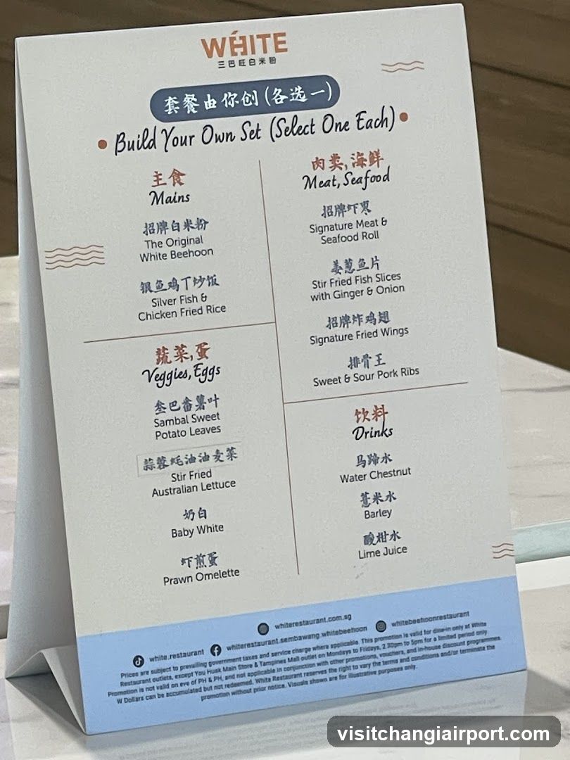 White Restaurant Build Your Own Set Menu