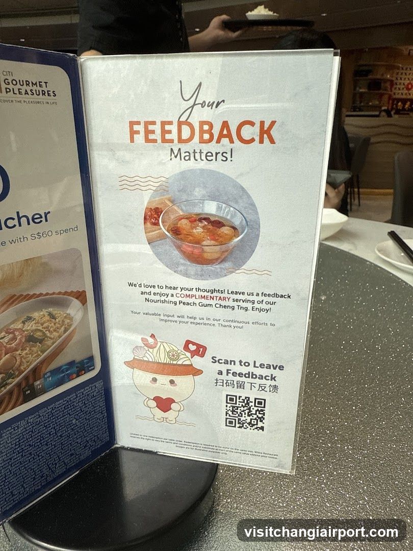 Feedback Card at Restaurant Table