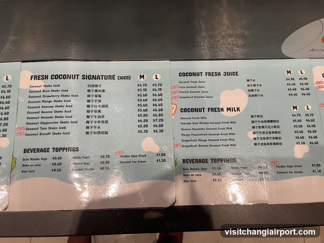 Fresh Coconut Menu