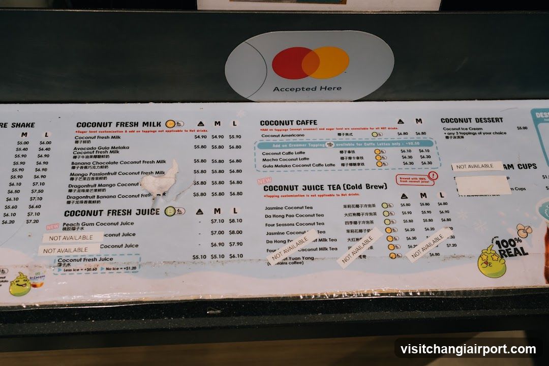 Coconut Fresh Milk Menu Board