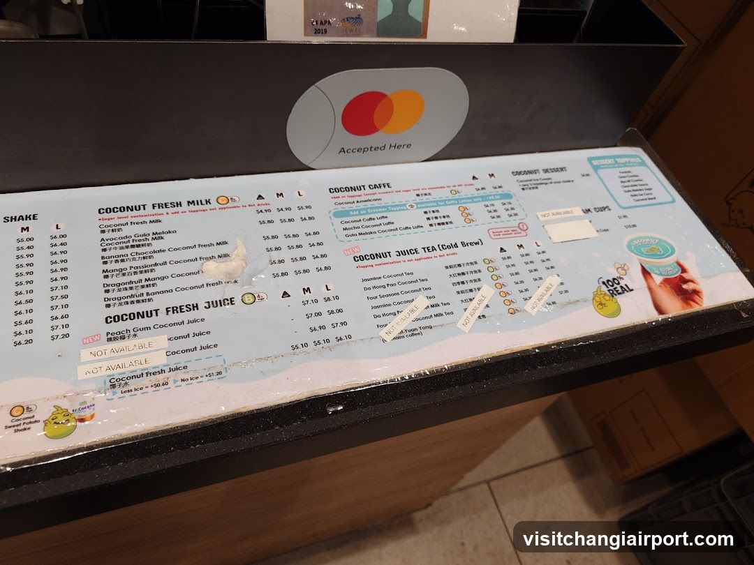 Coconut Fresh Milk & Juice Menu Board