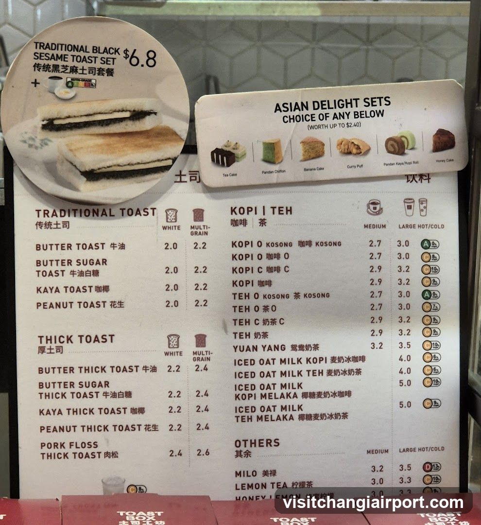 Traditional Toast & Kopi Menu