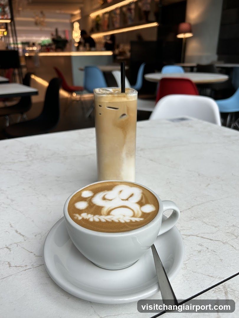 Coffee and Iced Drink at Cafe Interior
